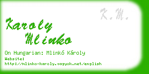 karoly mlinko business card